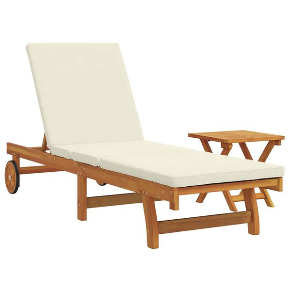 vidaXL Sun Lounger Reclining 1-person 2 pcs Brown Solid Acacia Wood
