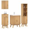 vidaXL Bathroom Furniture Set with Drawer 4 pcs Brown Solid Pine wood