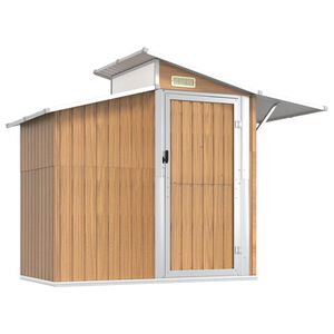 vidaXL Garden Shed Brown 270x130x208.5 cm Galvanised Steel