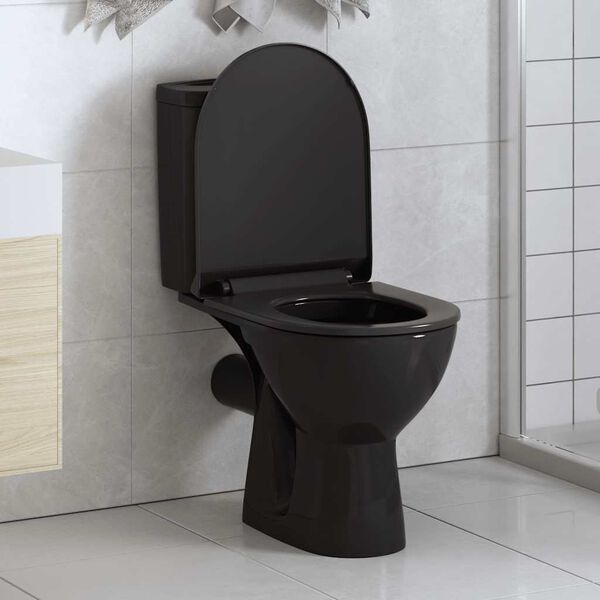 vidaXL Soft-close Toilet Seat with Quick-release Design Black