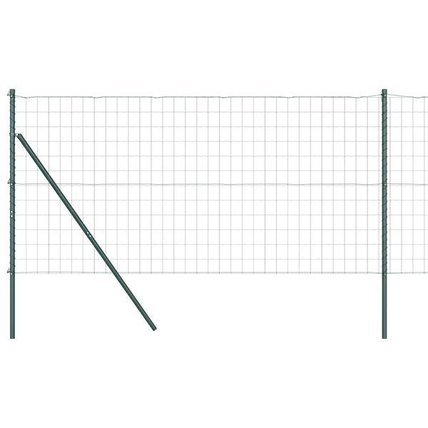 vidaXL Fence with Post Green 1 x 25 m Steel and PVC