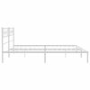 vidaXL Metal Bed Frame without Mattress with Headboard White 200x200cm