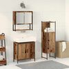 vidaXL Bathroom Furniture Set with Shelf 3 pcs Brown Engineered wood