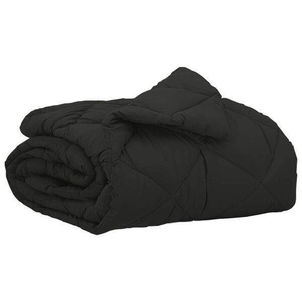 vidaXL Summer Duvet Black 220 x 135 cm Microfiber