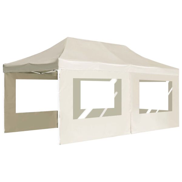 vidaXL Professional Folding Party Tent with Walls Aluminium 6x3 m Cream