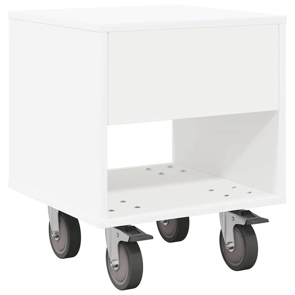 vidaXL Bedside Table White 40.5 x 40 x 48 cm Engineered Wood