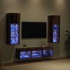 vidaXL TV Wall Units 5 pcs Black Oak 60 x 30 x 30 cm Engineered Wood