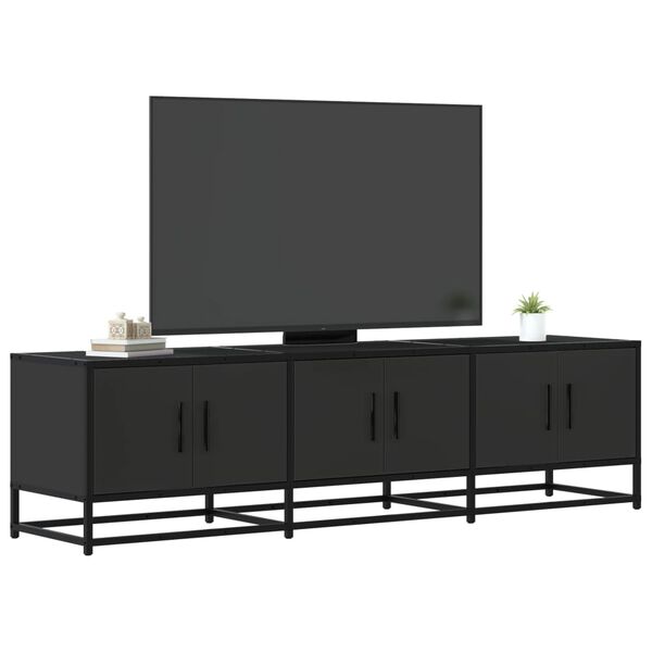 vidaXL TV Cabinet Black 150x35x41 cm Engineered Wood and Metal