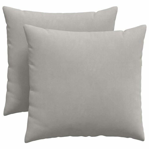 vidaXL Sofa Pillows 2 pcs Light Grey 45 x 45 cm Fabric