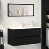 vidaXL Bathroom Sink Cabinet with Drawer Black Oak 90 x 38.5 x 45 cm
