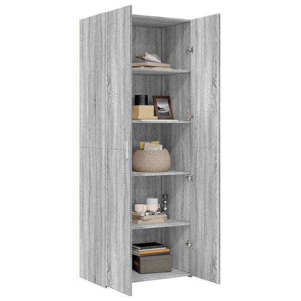 vidaXL Highboard Grey Sonoma 70x42.5x185 cm Engineered Wood