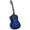 vidaXL Classical Guitar for Beginner with Bag Blue 4/4 39"
