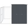 vidaXL Dog House with Run Anthracite 214x253x181 cm Galvanised Steel