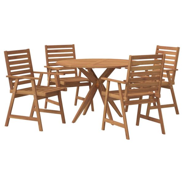 vidaXL 5 Piece Garden Dining Set Solid Wood Acacia