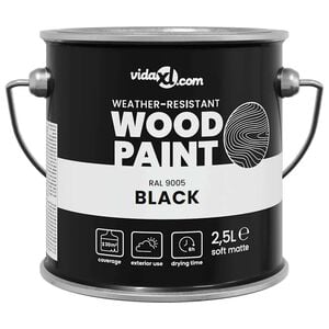 vidaXL Wood Paint Black 2.5 L Wall Print