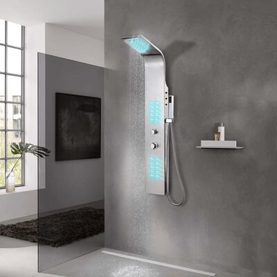 vidaXL Shower Panel System Stainless Steel Curved