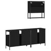 vidaXL 3 Piece Bathroom Furniture Set Black Engineered Wood
