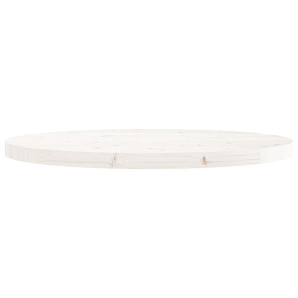vidaXL Table Top Round White &Oslash;70x3 cm Solid Wood Pine