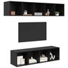 vidaXL TV Cabinet Set Wall-mounted 4 pcs Black Oak Engineered Wood