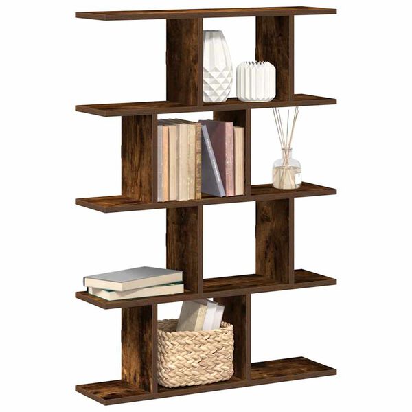 vidaXL Wall Cube Shelf 12 Compartments Smoked Oak Engineered Wood