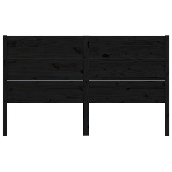 vidaXL Headboard Black 126x4x100 cm Solid Wood Pine