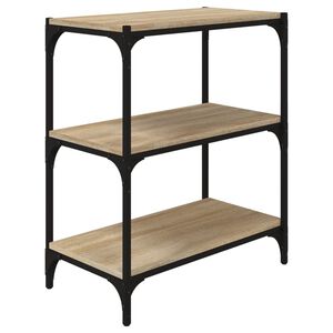 vidaXL Book Cabinet Sonoma Oak 60x33x70,5 cm Engineered Wood and Steel