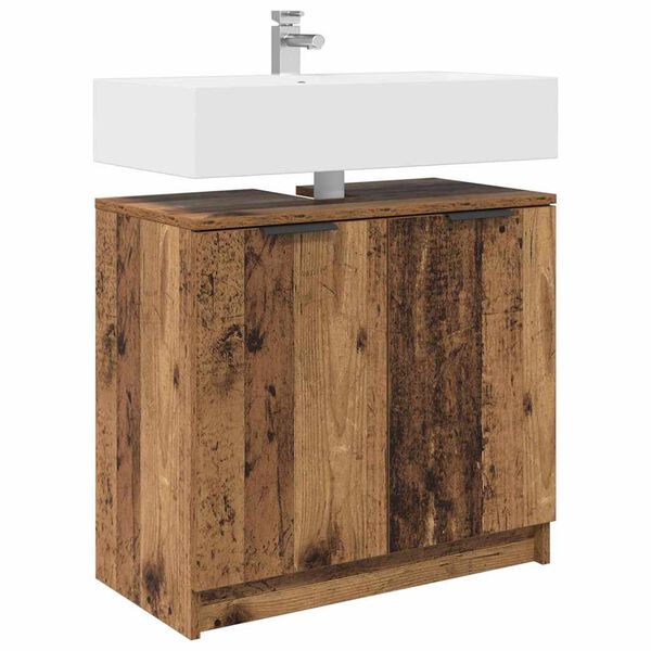 vidaXL Bathroom Cabinet Old Wood 64.5 x 33.5 x 59 cm Engineered Wood
