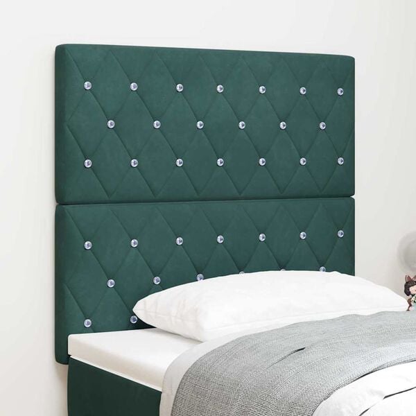 vidaXL Headboard with Headboard Dark Green 100 cm Faux Leather