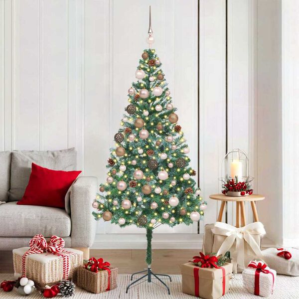 vidaXL Artificial Christmas Tree with Stand Green 180 cm PVC and Steel