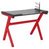 vidaXL Gaming Desk LED with Y Shape Black and Red 110x60x75 cm