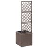 vidaXL Trellis Raised Bed with 1 Pot 30x30x107 cm Poly Rattan Brown