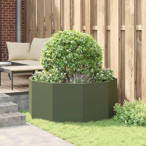 vidaXL Planter Olive Green 120 x 120 x 50 cm Steel