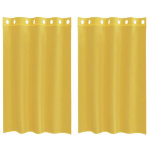 vidaXL Voile Curtains with Grommets 2 pcs Yellow
