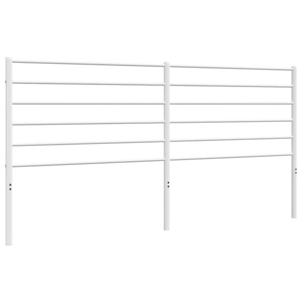 vidaXL Metal Replace Headboard White 200 cm