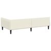 vidaXL Corner Bed Frame with Headboard Cream 90 cm x 190 cm Velvet