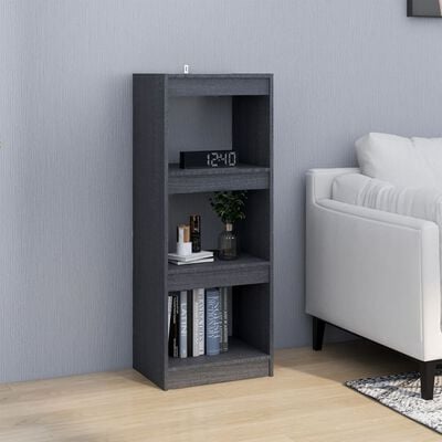 vidaXL Book Cabinet/Room Divider Grey 40x30x103.5 cm Solid Pinewood