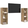 vidaXL TV Cabinet Set Wall-mounted 2 pcs Artisan Oak 107 x 35 x 37 cm