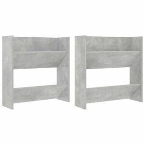vidaXL Wall Shoe Cabinets 2 pcs Concrete Grey 60x18x60 cm Engineered Wood
