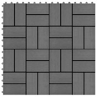 vidaXL 11 pcs Decking Tiles WPC 30x30 cm 1 sqm Grey