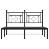 vidaXL Metal Bed Frame without Mattress with Headboard Black 140x190cm