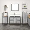 vidaXL Bathroom Furniture Set with Drawer 3 pcs Grey sonoma and Black