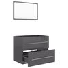 vidaXL 2 Piece Bathroom Furniture Set High Gloss Grey Engineered Wood