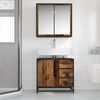 vidaXL Bathroom Furniture Set with Door 2 pcs Old Wood Engineered Wood