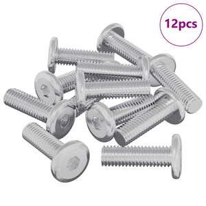 vidaXL Screw 12 pcs Silver 8 x 25 mm Steel