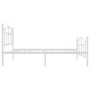 vidaXL Metal Bed Frame without Mattress with Footboard White 75x190cm