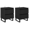 vidaXL Bedside Cabinet 2 pcs Black Oak 40 x 35 x 50 cm Engineered Wood