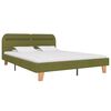 vidaXL Bed Frame with LED without Mattress Green Fabric 150x200 cm King Size