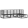 vidaXL Garden Sofa Set with Cushion 4 pcs Black Aluminium