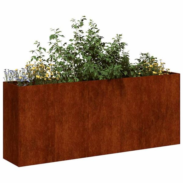 vidaXL Planter Rusty 200x40x80 cm Weathering Steel