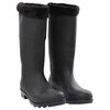 vidaXL Rain Boots with Removable Socks Black Size 46 PVC